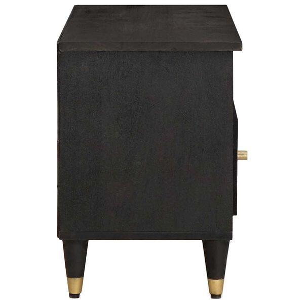 vidaXL TV ormar s ladicama Crna 100 x 33 x 46 cm Čvrsto drvo manga