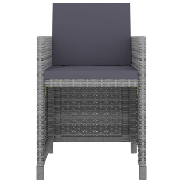 vidaXL 9-dijelni vrtni blagovaonski set s jastucima poliratan antracit