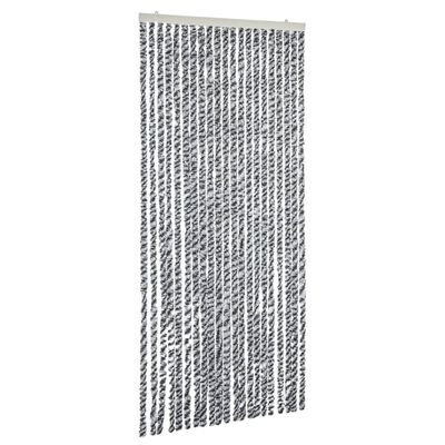 vidaXL Zastor protiv muha sivi i crno-bijeli 100 x 220 cm od šenila