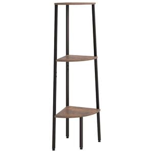 vidaXL Kutna polica s 3 razine Tamnosmeđa-crna 45,5x31,5x120 cm