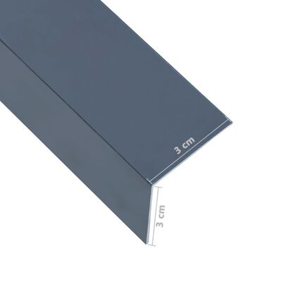 vidaXL Kutni profili od 90° 5 kom aluminijski antracit 170 cm 30x30 mm