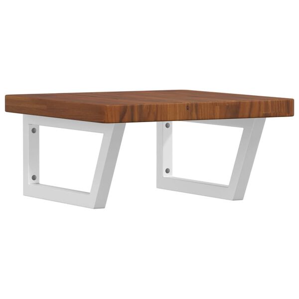 vidaXL Zidna polica za umivaonik od čelika i masivne hrastovine