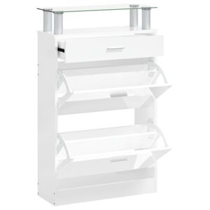 vidaXL Ormarić za cipele sjajni bijeli 63x24x104 cm konstruirano drvo