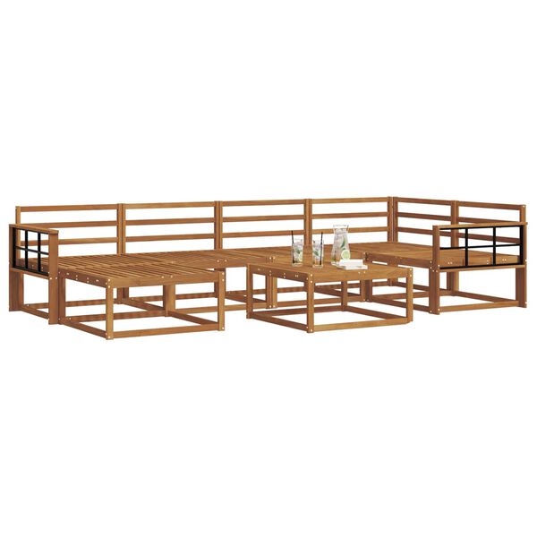 vidaXL Set vanjskih sofa 7 pcs Prirodna Čvrsto drvo akacije
