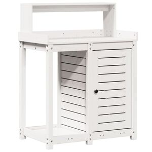 vidaXL Stol za sadnju s policama bijeli 82,5x50x109,5 cm od borovine