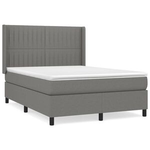 vidaXL Krevet s oprugama i madracem tamnosivi 140x190 cm od tkanine