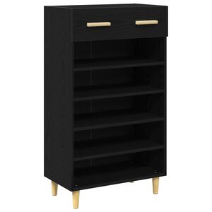 vidaXL Ormar za cipele 60 x 35 x 105 cm Konstruirano drvo Crni hrast