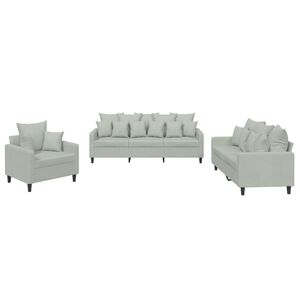 vidaXL 3-dijelni set sofa s jastucima tamnozeleni bar&scaron;unasti