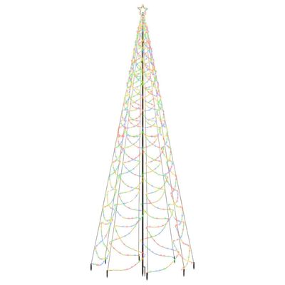 vidaXL Božićno drvce s metalnim stupom 1400 LED žarulja šarene 5 m