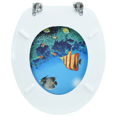 vidaXL Toaletna daska s poklopcem MDF s uzorkom dubokog mora