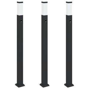 vidaXL Stupić za svjetlo sa senzorom 3 kom 110 cm crne IP44