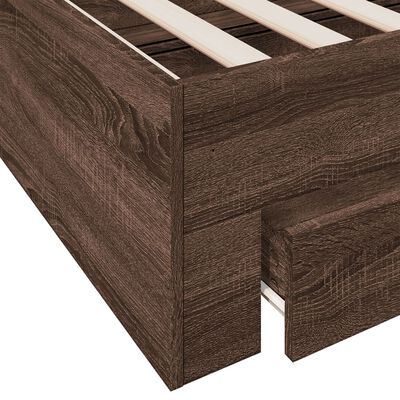 vidaXL Okvir kreveta s ladicama boja smeđeg hrasta 90x190 cm drveni