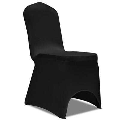 vidaXL Rastezljiva navlaka za stolice 4 kom Crna boja
