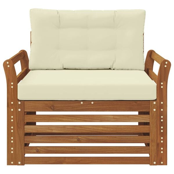 vidaXL Set vanjskih sofa Čvrsto drvo akacije i poliester Prirodna