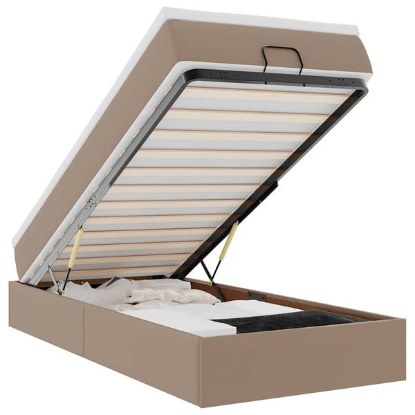 vidaXL Okvir kreveta s madracem cappuccina 90x200cm umjetna koža