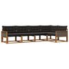 vidaXL Set vanjskih sofa s jastukom 5 pcs Prirodna i crna