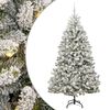 vidaXL Umjetno božićno drvce s nogom Zelena i bijela 210 cm
