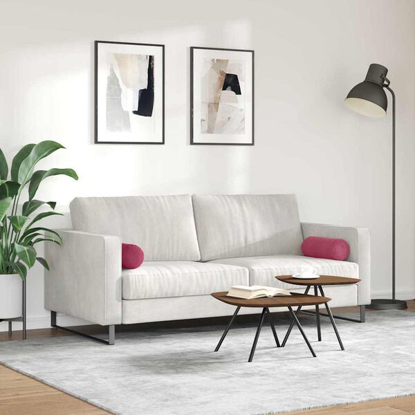 vidaXL Valjkasti jastučići 2 pcs Vinska crvena &Oslash; 15 x 40 cm