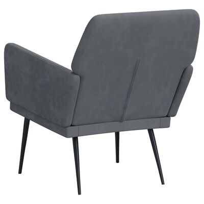 vidaXL Fotelja tamnosiva 62 x 79 x 79 cm baršunasta