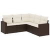 vidaXL 5-dijelni set vrtnih sofa s jastucima poliratan smeđi