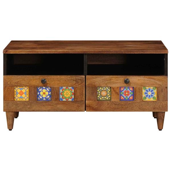 vidaXL TV ormar s ladicama Orah 70 x 33 x 46 cm Čvrsto drvo manga