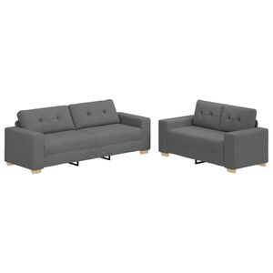 vidaXL Dvodijelni set sofa s jastucima, tamno siva tkanina
