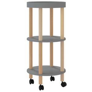 vidaXL Kolica na 3 razine sivi 38 x 38 x 82 cm od drva i borovine