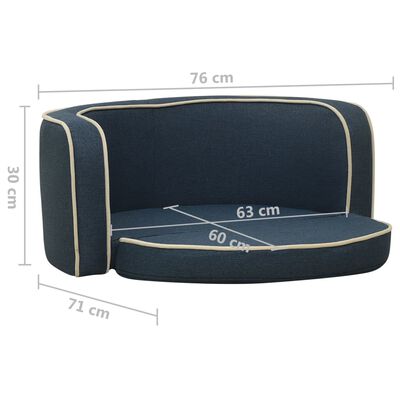 vidaXL Sklopiva sofa za pse plava 76 x 71 x 30 cm platno perivi jastuk