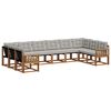 vidaXL Set vanjskih sofa 10 kom. Prirodna i svijetlo siva