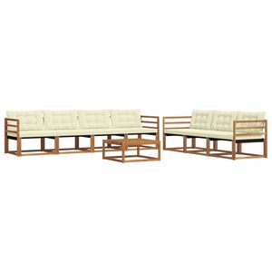 vidaXL Set vanjskih sofa s jastukom 8 pcs Prirodna i krem