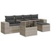 vidaXL 6-dijelni set vrtnih sofa od poliratana s jastucima svjetlosivi