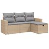 vidaXL 4-dijelni set vrtnih sofa s jastucima bež od poliratana