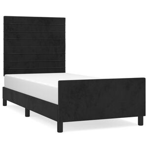 vidaXL Okvir za krevet s uzglavljem crni 90x200 cm bar&scaron;unasti