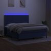 vidaXL Krevet box spring s madracem LED plavi 160x200 cm od tkanine