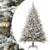 vidaXL Umjetno prethodno osvijetljeno božićno drvce s kuglicama Zelena