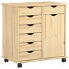 vidaXL Mobilni ormar 63,5 x 39 x 65,5 cm Čvrsto borovo drvo Smeđa