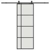 vidaXL Klizna vrata s priborom crna 76 x 205 cm od ESG stakla