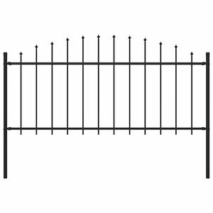 vidaXL Vrtna ograda Woerden s vrhom koplja čelik 170x75 cm crna