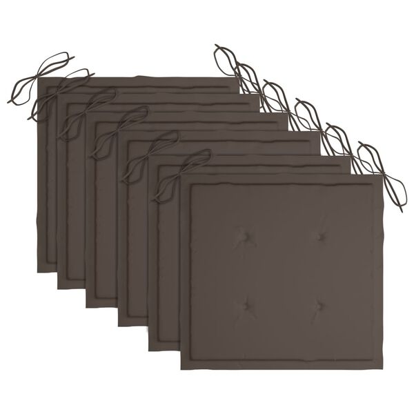 vidaXL Sklopive vrtne stolice s jastucima 6 kom masivno bagremovo drvo