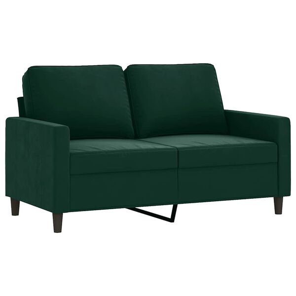 vidaXL 3-dijelni set sofa s jastucima tamnozeleni bar&scaron;unasti