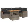 vidaXL 6-dijelni set vrtnih sofa poliratan i bagrem s jastucima sivi