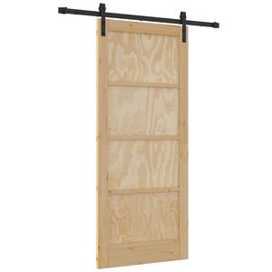 vidaXL Klizna vrata Prirodna 86 x 198,5 cm Masivna borovina