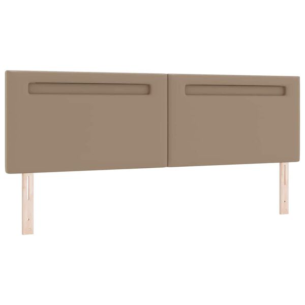 vidaXL LED glava kreveta Boja cappuccina 180 cm Lažna koža