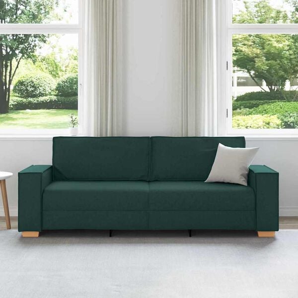 vidaXL Sofa Tamnozelena 220 x 78 x 84 cm tkanina