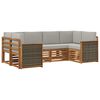 vidaXL Set vanjskih sofa 5 kom. Prirodna i svjetlosiva