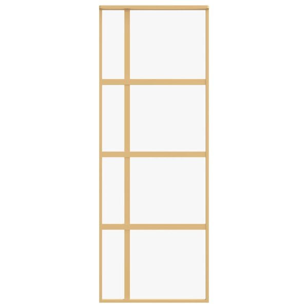 vidaXL Klizna vrata zlatna 76x205 cm prozirno staklo ESG i aluminij