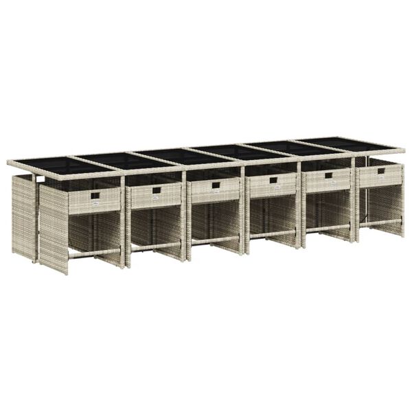 vidaXL 13-dijelni vrtni blagovaonski set s jastucima svijetlosivi