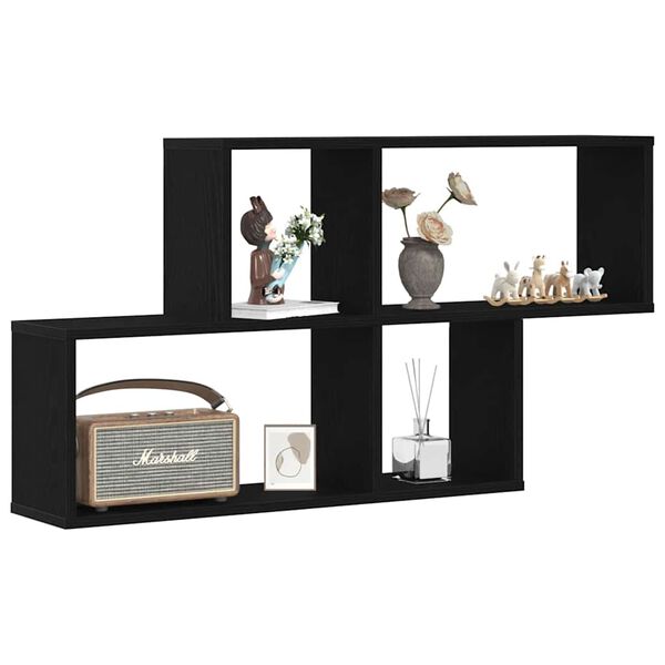 vidaXL Polica na zidu Crni hrast 76 x 15 x 53 cm Konstruirano drvo