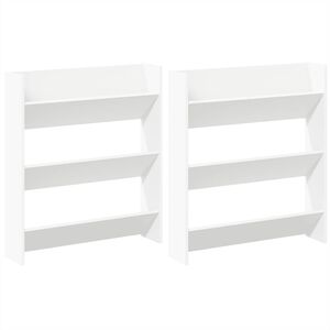 vidaXL Zidni ormarići za cipele 2 kom bijeli 80 x 18 x 90 cm drveni