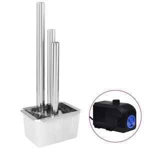 vidaXL Vrtna fontana srebrna 48 x 34 x 123 cm od nehrđajućeg čelika